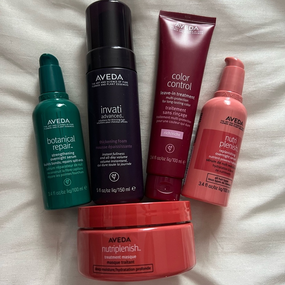 AVEDA Hair Care Set - Green, Black, Purple, Red